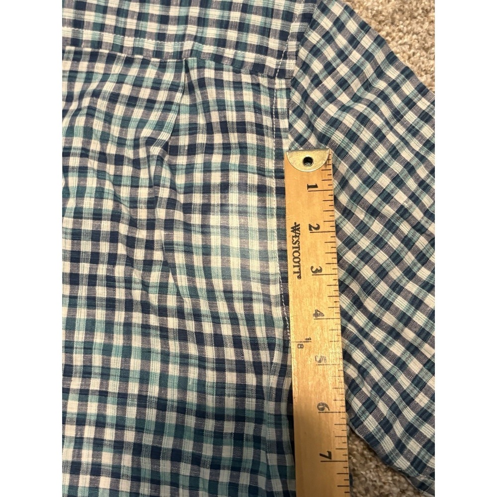 Tommy Bahama Mens Short Sleeve Gingham 100% Linen Button Up Shirt Large Damage - Picture 8 of 9